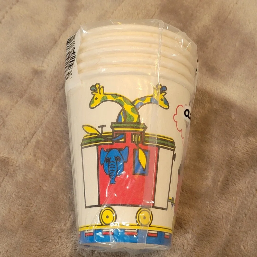 Vintage Amscan Kids Party Plates Cups 80s 90s Tom & Jerry Partyasaurus Choo Choo